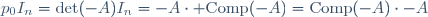 p_0I_n=\det(-A)I_n=-A\cdot \textrm{Comp}(-A)=\textrm{Comp}(-A)\cdot-A