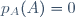p_A(A)=0\,
