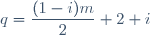 q=\dfrac{(1-i)m}{2}+2+i