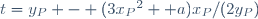 t=y_P - {(3{x_P}^2 +a)x_P}/{(2y_P)}