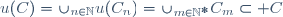 u(C)=\cup_{n\in\N}u(C_n)=\cup_{m\in\N^*}C_m\subset C