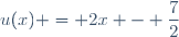 u(x) = 2x - \dfrac{7}{2}
