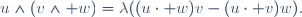 u\wedge(v\wedge w)=\lambda((u\cdot w)v-(u\cdot v)w).