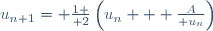 u_{n+1}= {1 \over 2}\left(u_n + {A\over u_n}\right)