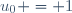 u_0 = 1\,
