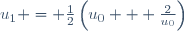 u_1 = \frac{1}{2}\left(u_0 + \frac{2}{u_0}\right)