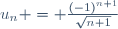u_n = \frac{(-1)^{n+1}}{\sqrt{n+1}}