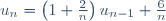 u_n=\left(1+\frac{2}{n}\right)u_{n-1}+\frac{6}{n}
