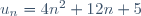 u_n=4n^2+12n+5