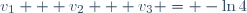 v_1 + v_2 + v_3 = -\ln4