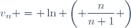 v_n = \ln \( \dfrac{n}{n+1} \)