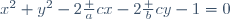 x^2+y^2-2\frac acx-2\frac bcy-1=0