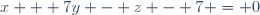 x + 7y - z - 7 = 0