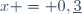 x = 0,\underline3