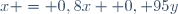 x = 0,8x+ 0, 95y