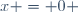 x = 0 