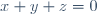 x+y+z=0