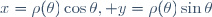 x=\rho(\theta)\cos\theta, y=\rho(\theta)\sin\theta\,