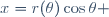 x=r(\theta)\cos\theta 
