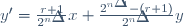 y'=\frac{r+1}{2^{n-1}}x+\frac{2^{n-1}-(r+1)}{2^{n-1}}y