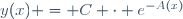 y(x) = C \cdot e^{-A(x)}\,