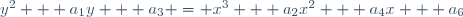 y^2 + a_1y + a_3 = x^3 + a_2x^2 + a_4x + a_6