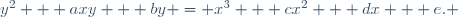 y^2 + axy + by = x^3 + cx^2 + dx + e. 