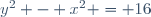 y^2 - x^2 = 16