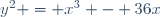 y^2 = x^3 - 36x