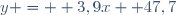 y =  3,9x+ 47,7