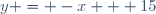 y = -x + 15
