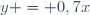 y = 0,7x