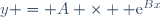 y = A \times  \text{e}^{Bx}