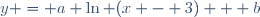 y = a \ln (x - 3) + b