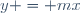 y = mx