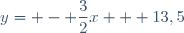 y= - \dfrac{3}{2}x + 13,5