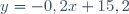 y=-0,2x+15,2