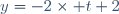 y=-2\times t+2