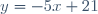 y=-5x+21