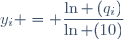 y_{i} = \dfrac{\ln \left(q_{i}\right)}{\ln (10)}