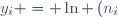 y_{i} = \ln \left(n_{i}\right)