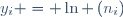 y_{i} = \ln \left(n_{i}\right)