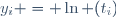 y_i = \ln (t_i)