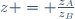 z = \frac{z_A}{z_B}