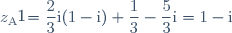 z_{\text{A}'}=\dfrac{2}{3}\text{i}(1-\text{i})+\dfrac{1}{3}-\dfrac{5}{3}\text{i}=1-\text{i}