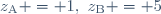z_{\text{A}} = 1,~z_{\text{B}} = 5