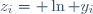 z_{i}= \ln y_{i}