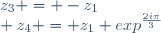 z_3 = -z_1\\ z_4 = z_1 exp^{\frac{2i\pi}{3}}