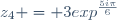 z_4 = 3exp^{\frac{5i\pi}{6}}
