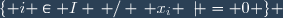\lbrace i \in I \, / \, x_i \not = 0 \rbrace